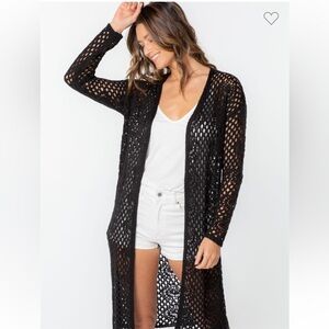 #077 BLACK crotchet cardigan